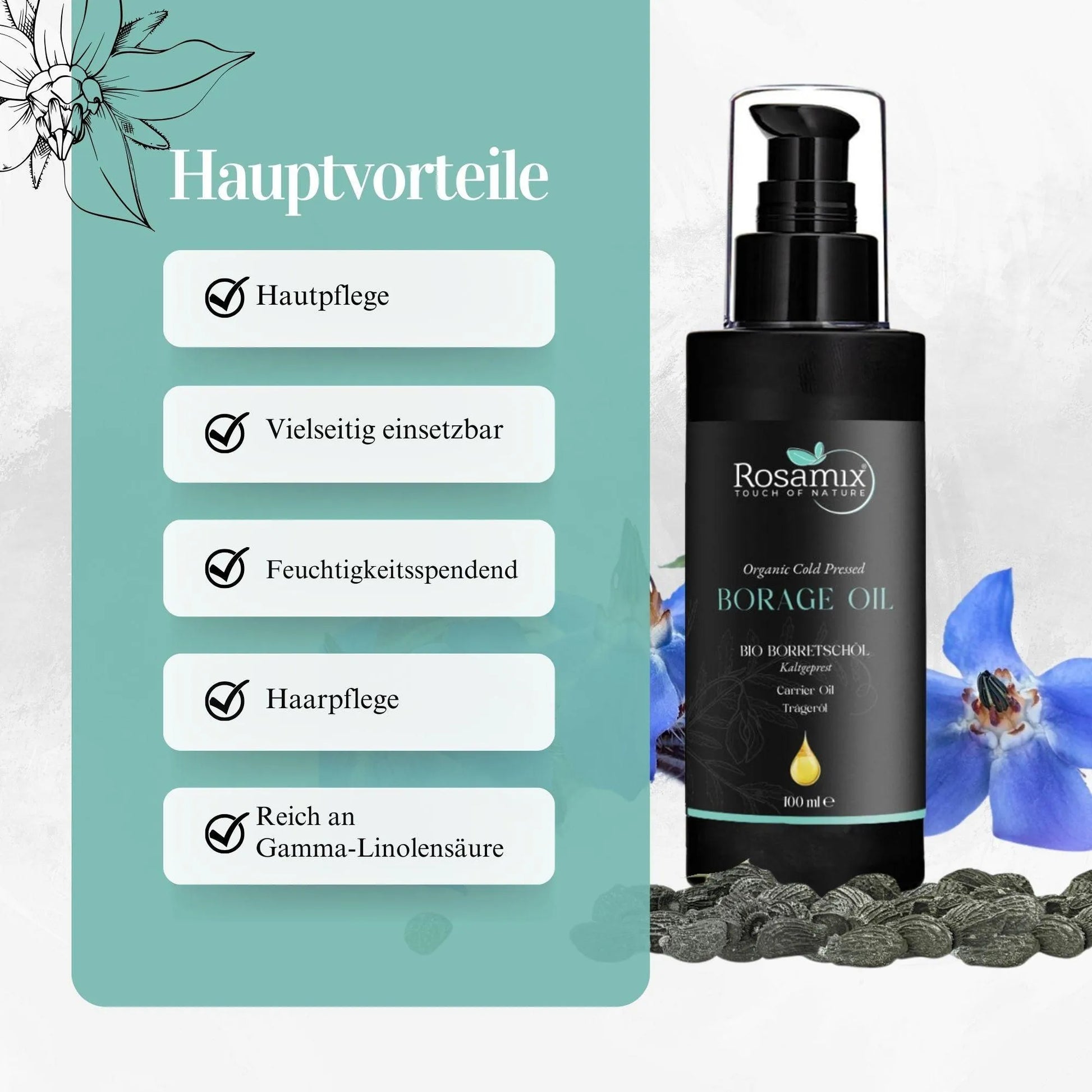 BIO BORRETSCHÖL KALTGEPRESST - ROSAMIX DE