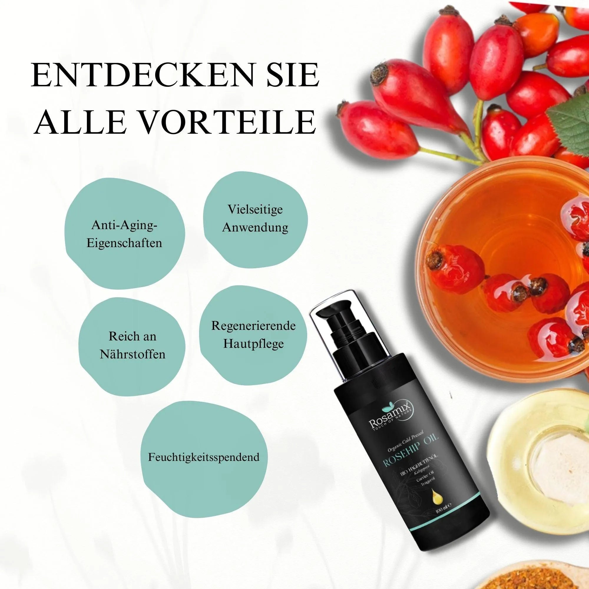 BIO HAGEBUTTENÖL KALTGEPRESST - ROSAMIX DE