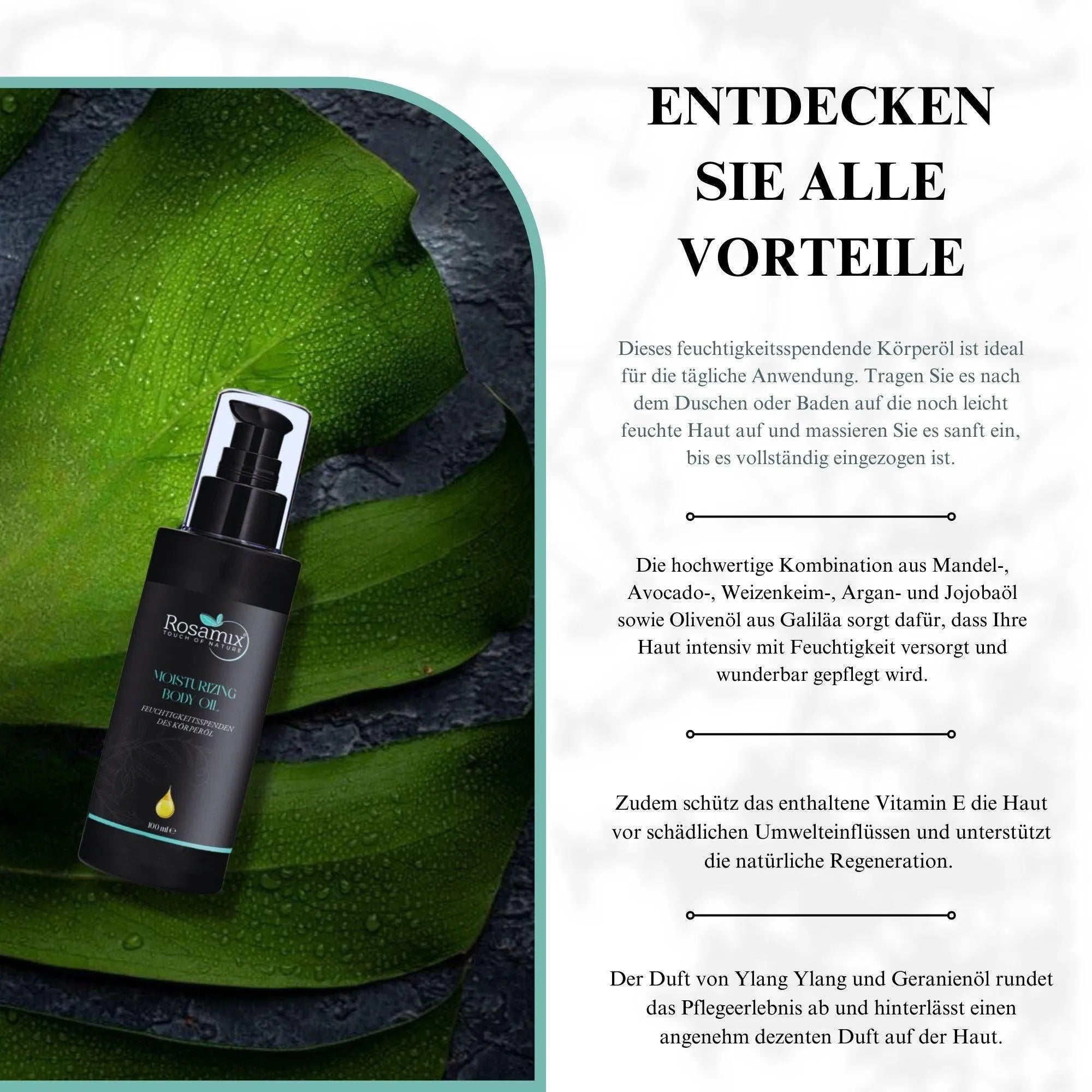 FEUCHTIGKEITSSPENDENDES KÖRPERÖL - ROSAMIX DE