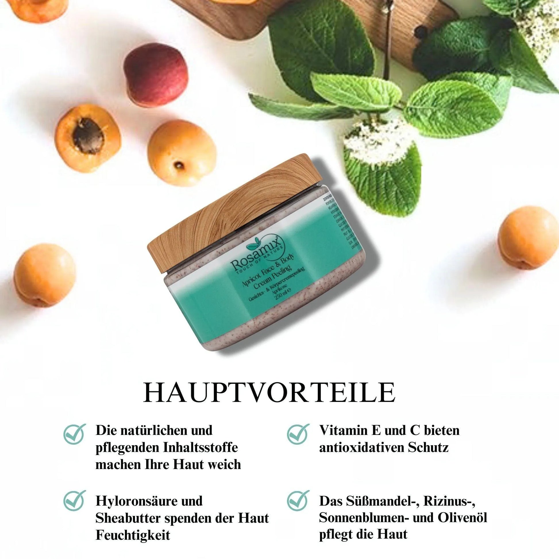 GESICHTS- & KÖRPERCREMEPEELING APRIKOSE - ROSAMIX DE