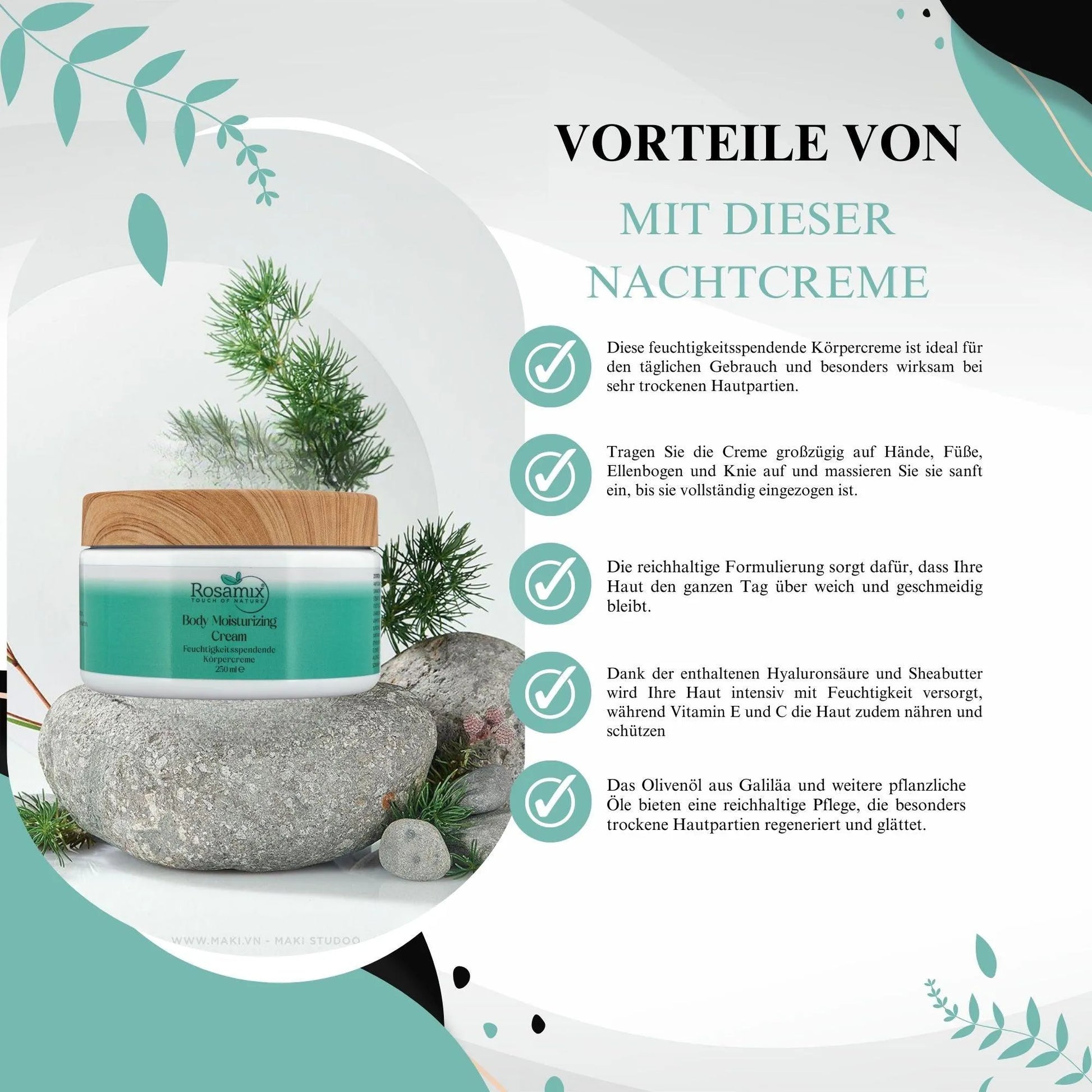 FEUCHTIGKEITSSPENDENDE KÖRPERCREME - ROSAMIX DE